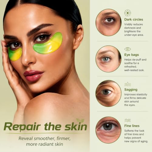 60PCS Avocado Under Eye Patches, Eye Masks for Dark Circles and - Product Imagery