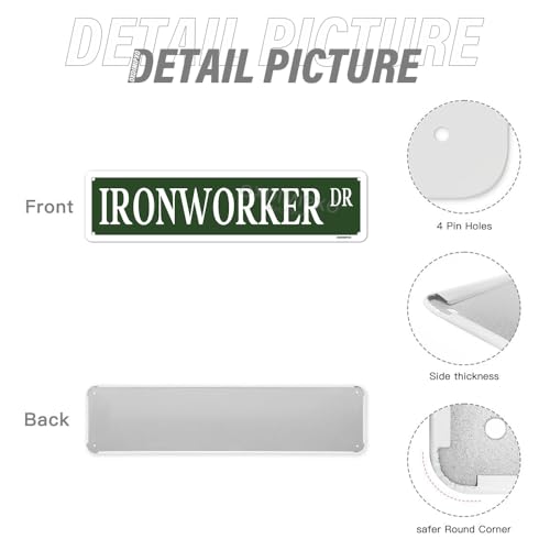 Ironworker Yard Sign Wall Decor Metal Ironworker Gifts for - Product Imagery