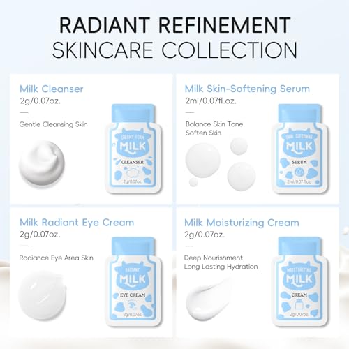 47 PCS Milk Travel Skincare Set, Mini Skin Care Kit for Women, - Product Imagery
