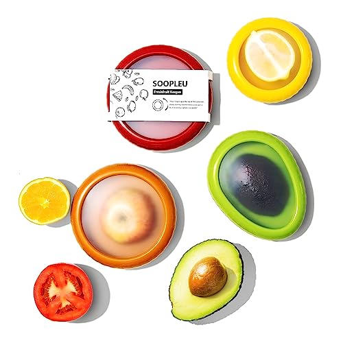 Avocado Saver & Onion Storage, 4Pcs Silicone Fresh Produce Holder - Product Imagery