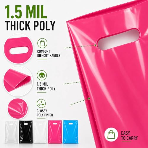 ysmile Small Thank You Bags with Handles – 100 Pack 5.9"x7.8" - Product Imagery