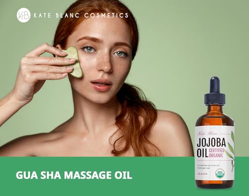 Kate Blanc Cosmetics Organic Jojoba Oil for Hair, Skin, Face, - Product Imagery