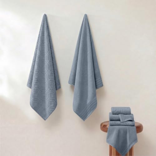Modern Threads 6 Piece Bath Towel Set – Bathroom Towel Set with - Product Imagery