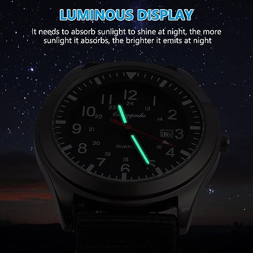 Vicloon Analog Quartz Watch, Military Time Mens Watches with - Product Imagery