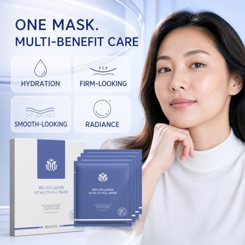 MAVENI Bio-Collagen Face Masks, Real Deep Collagen Mask, - Product Imagery