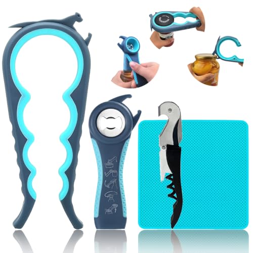 Jar Opener for Weak Hands, Seniors with Arthritis, 5 in 1 Bottle - Product Imagery