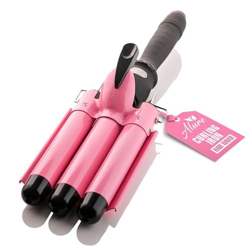 Alure Three Barrel Curling Iron Wand Hair Waver with LCD Temperature D - View 1