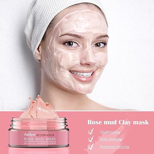 Ashlyn 3-Piece Mud Mask Set, Green Tea Mud Mask, Rose Mask - Product Imagery