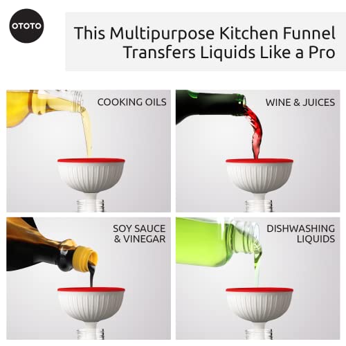 OTOTO Mushroom - Foldable Small Kitchen Funnel with Wide Mouth - Product Imagery