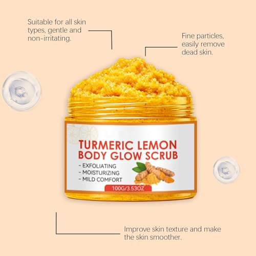 Turmeric Lemon Body Exfoliating Scrub, Gentle Moisturizing Skin - Product Imagery