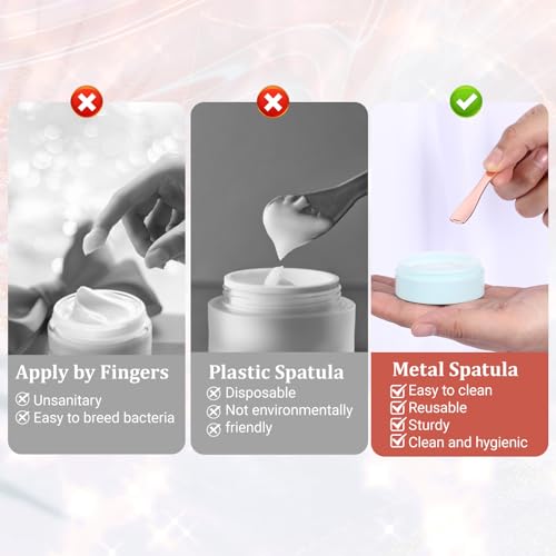 3 PCS Mini Metal Makeup Spatula, Reusable Skin Care Cosmetic - Product Imagery