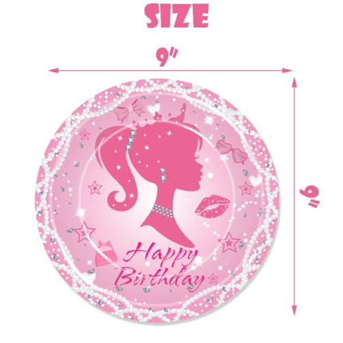 Pink Girl Happy Birthday Party Decorations Pink Princess - Product Imagery