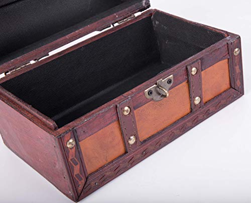 Vintiquewise(TM Decorative Wood Leather Treasure Box (Large - Product Imagery
