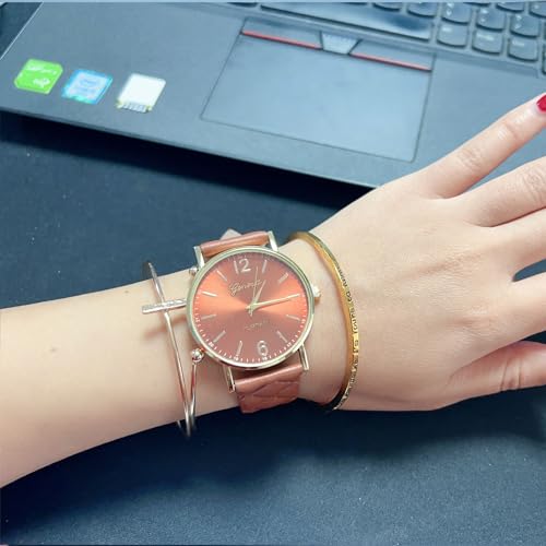 10 Pack Women Men Unisex Platinum Watches Roman Leather Band - Product Imagery