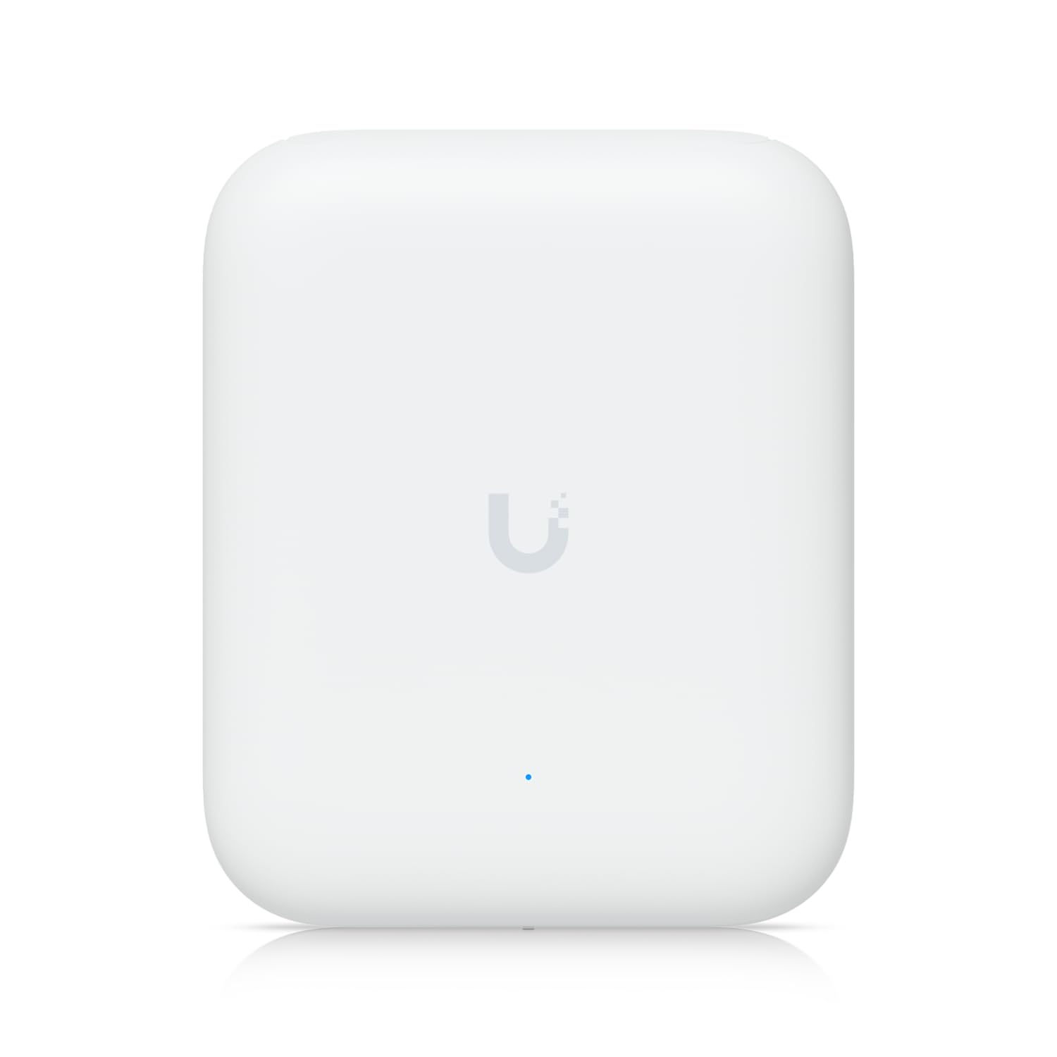 Elefair U7 outdoor dual band Wi-Fi 7 access point mounted on a pole, showing its weatherproof design and outdoor networking capabilities.