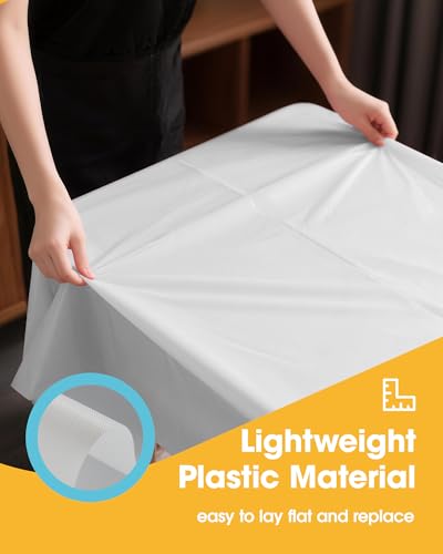 White Plastic Table Cloth - 4 Pack 54" × 108" Rectangle - Product Imagery