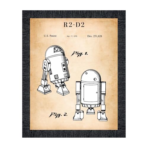 R2-D2, C-3PO and Ewoks Three Framed Patent Print Set, Vintage - Product Imagery