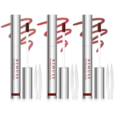 KIMUSE Peel Off Lip Stain Trio, 3 Colors Waterproof Matte Lip...