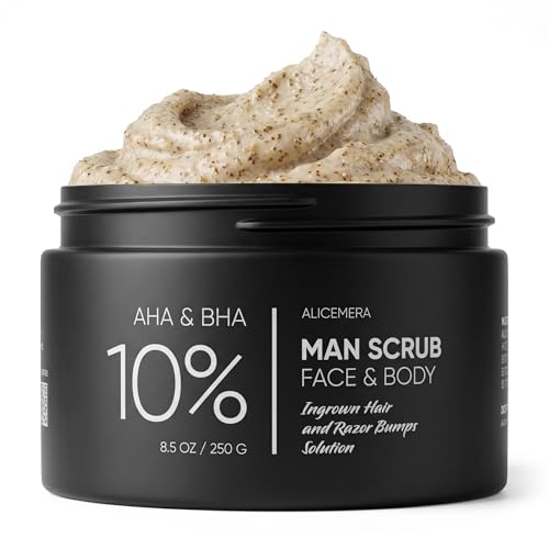 Men s Ingrown Hair Scrub Face Scrub AHA BHA Walnut Shell - Alicemera Official Imagery - 1
