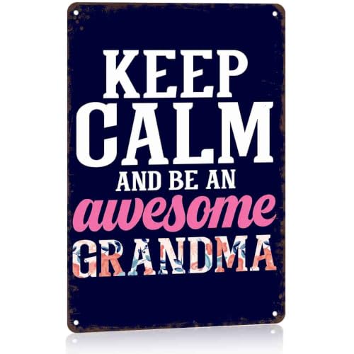 Keep Calm And Be An Awesome Grandma Aluminum Metal Sign, 8X12 - Product Imagery