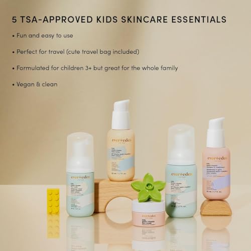 Evereden Kids Travel Set, 5-Piece Skin, Hair & Body Care, - Product Imagery