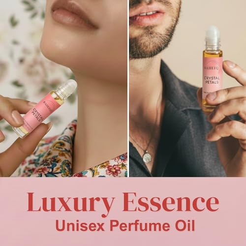 Crystal Petals Perfume Oil Roll-On – Long Lasting Jasmine & Rose - Product Imagery