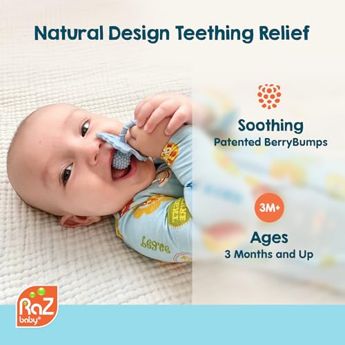 RaZbaby RaZberry Silicone Baby Teether Toy - Berrybumps Soothe - Product Imagery