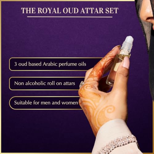 Dukhni Royal Oud Attar Oil Set Pure original Oudh oil, Islamic - Product Imagery