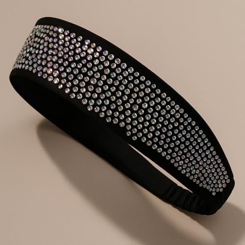 Black AB Elastic Headbands for Ladies with Austrian Crystal! Top - Product Imagery