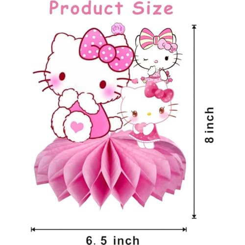 For Kitty Birthday Party Supplies , 9Pcs Honeycomb Centerpieces - Product Imagery