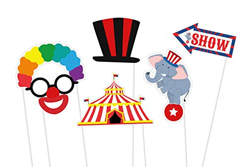 SWYOUN 27PCS Carnival Circus Photo Booth Props Birthday Party - Product Imagery