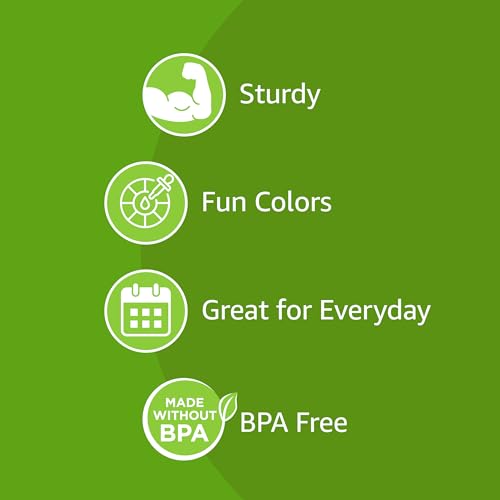 Amazon Basics Disposable Striped Plastic Flex Straws, BPA Free, - Product Imagery