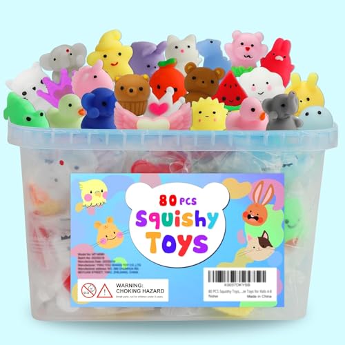 80 Pcs Party Favors for Kids 4-8, Kawaii Squishies Mochi Squishy - Product Imagery