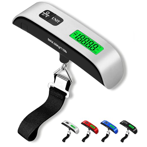 Luggage Scale, 110lb/50kg Portable Luggage Weight Scale, Silver - Product Imagery