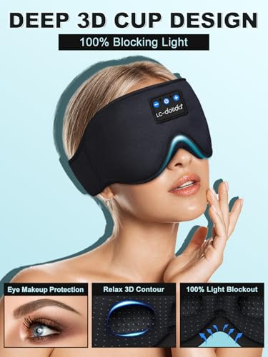 LC-dolida Sleep Headphones, 3D Sleep Mask Bluetooth Wireless - Product Imagery