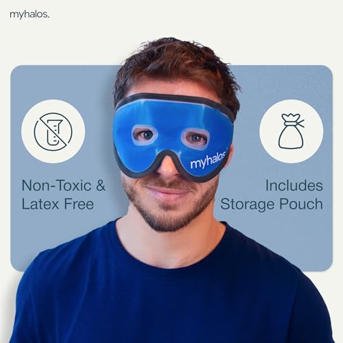 MyHalos Cooling Gel Eye Mask, Cold Ice Pack for Puffy Eyes & - myhalos