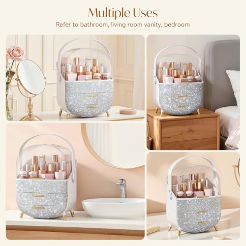 Bling Makeup Organizers, Cosmetic Display Case with Clear Cover, - Product Imagery