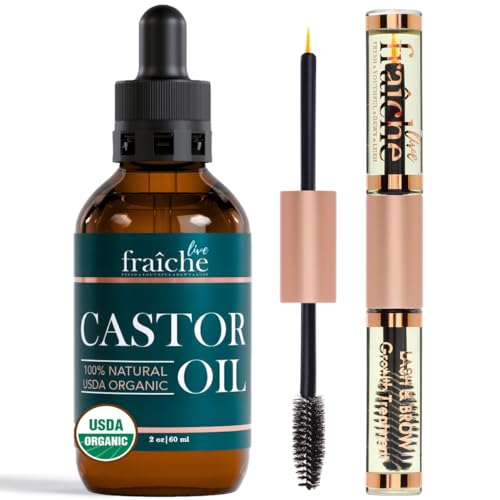 Live Fraiche Organic Castor Oil Eyelash Growth Serum, Eyebrow Lash Ser - View 1
