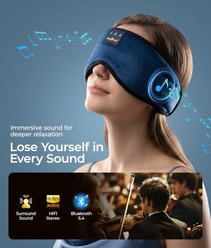 MUSICOZY Sleep Headphones Bluetooth 5.4 Sleep Eye Mask with HD - Product Imagery