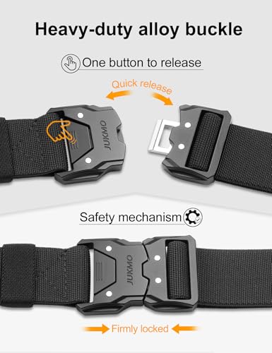JUKMO Quick Release Tactical Belt, Military Work 1.5" Nylon Web - Product Imagery