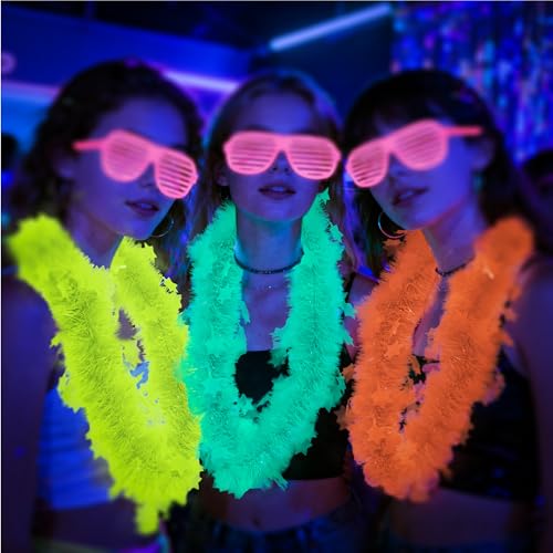 14Pcs Glow in The Dark Party Necklace, Neon Fluorescent - Product Imagery