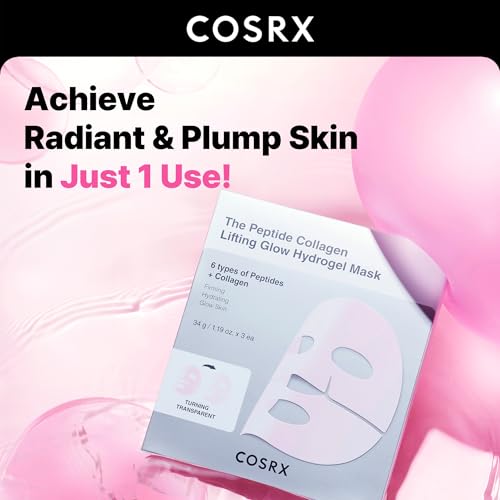 COSRX Pink Peptides Collagen Lifting Glow Hydrogel Face Masks... - Product Imagery