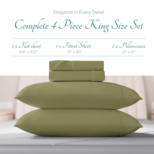 Carressa Linen 100% Egyptian Cotton King Size Sheets Set - 800 - Product Imagery