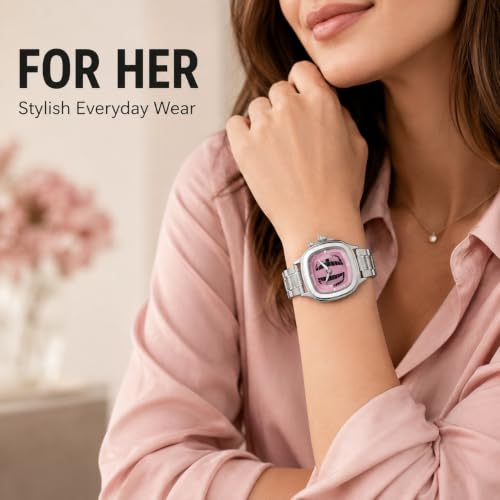 MASTOP Modern Stainless Steel Analog Watch Perspective Dial with - Product Imagery