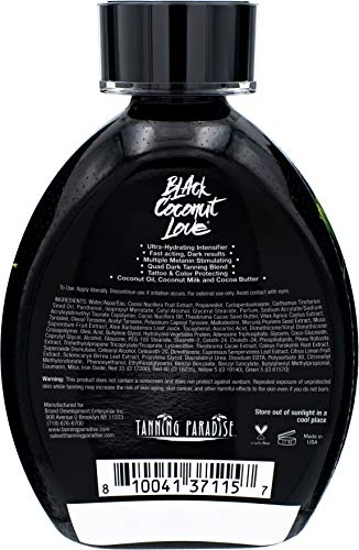 Tanning Paradise Black Coconut Love Tanning Lotion | Coconut Oil - Product Imagery