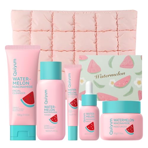Watermelon & Niacinamide Skincare Set for Women Teens Girls, 6PCS - Product Imagery