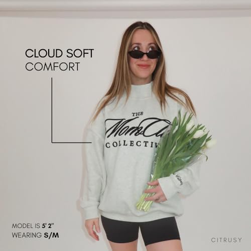 CITRUSY Mom Club Mockneck Oversized Sweatshirt | Turtleneck Mama - Product Imagery