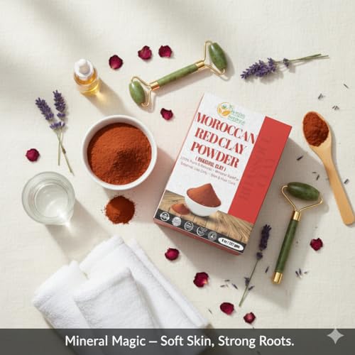 Herbs Botanica Moroccan Red Clay Powder 8 oz Natural Clay for - Product Imagery