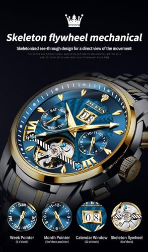 OLEVS Self Winding Watches for Men Automatic Mechanical Dress - Product Imagery