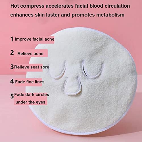 2 Pcs Hot Compress Face Towel Masks,Reusable Facial Steamer Towel - Product Imagery